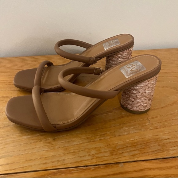 {DV Dolce Vita} Merrick Brown Strappy Slip-On Heels - Picture 4 of 8